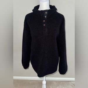 LOFT Outlet Black Fluffy Cowl Neck Sweater